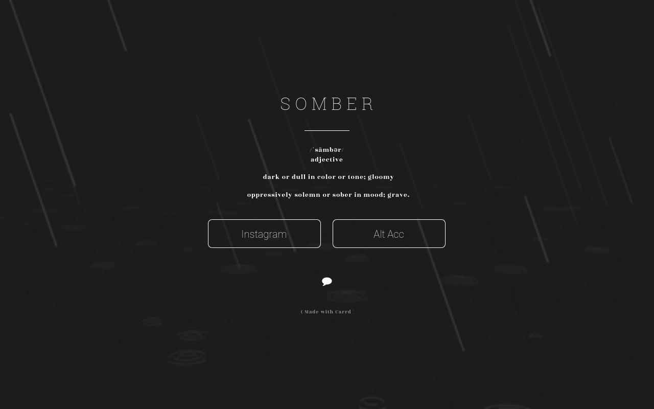 Carrd profile picture for @somber